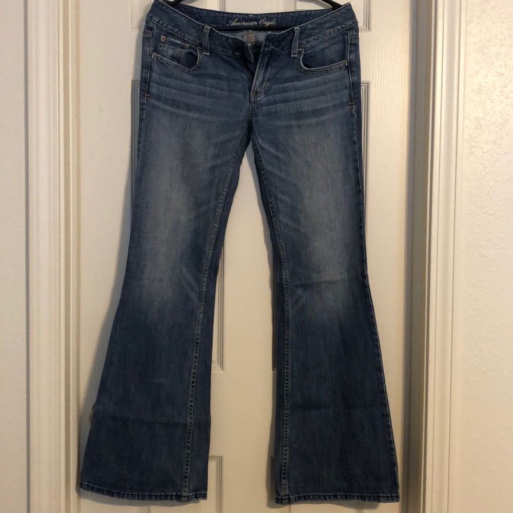 American Eagle Hipster Flare Blue Jeans